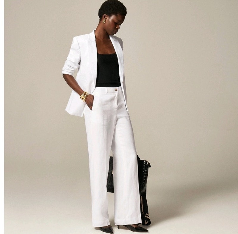 Nwt J. Crew Harbor Pant In Linen White M